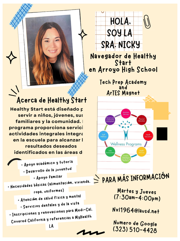 Healthy Start Navigator at Arroyo High School / Navegador de Healthy Start en Arroyo High Schoo