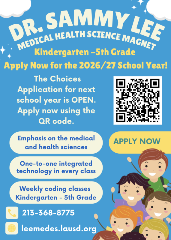Apply to Dr. Sammy Lee for the 2026-2027 School Year (CLICK HERE)