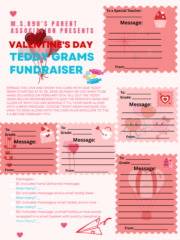 Flyer description of teddy grams fundraiser