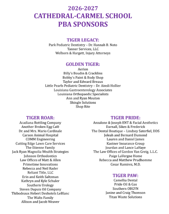 CCS PBA Annual Sponsorship Program - Deadline Sept. 30th Featured Photo