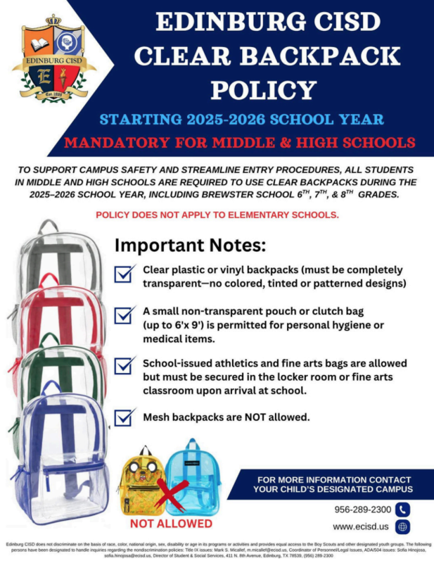 Clear Backpack Policy - English