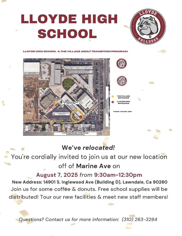 Lloyde High School Meet & Greet (August 7th @ 9:30am)