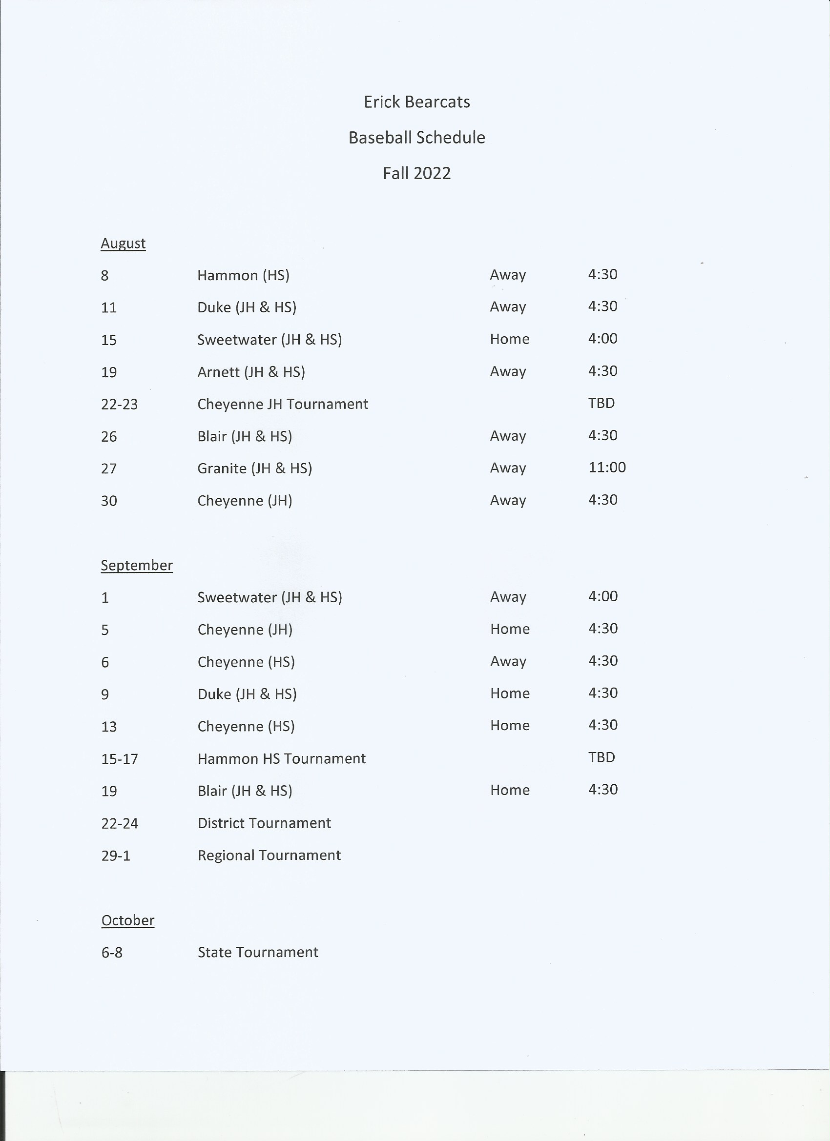 Erick Public Schools