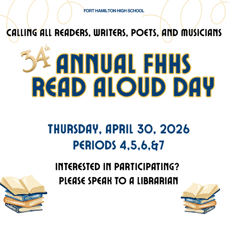 34th Annual FHHS Library Read Aloud Day- Thursday, April 30, 2026 Featured Photo