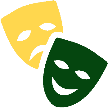 Green and Gold Drama Mask