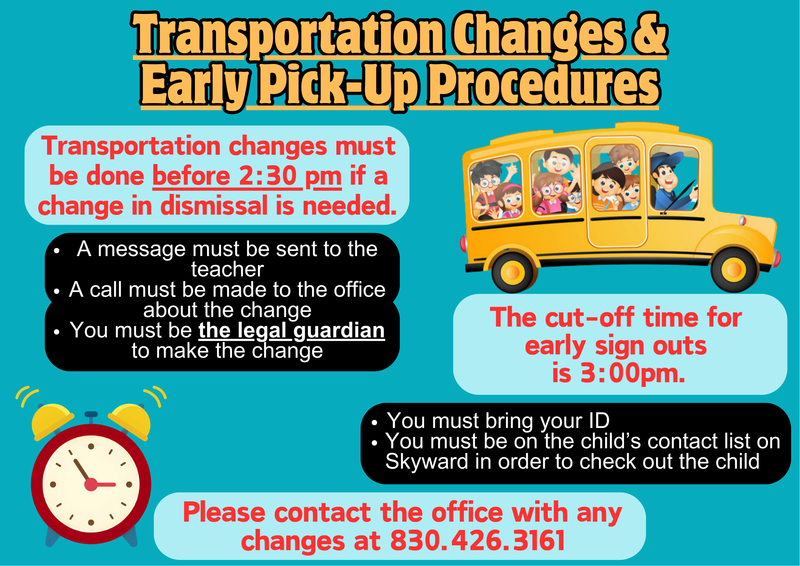 transportation changes/early outs