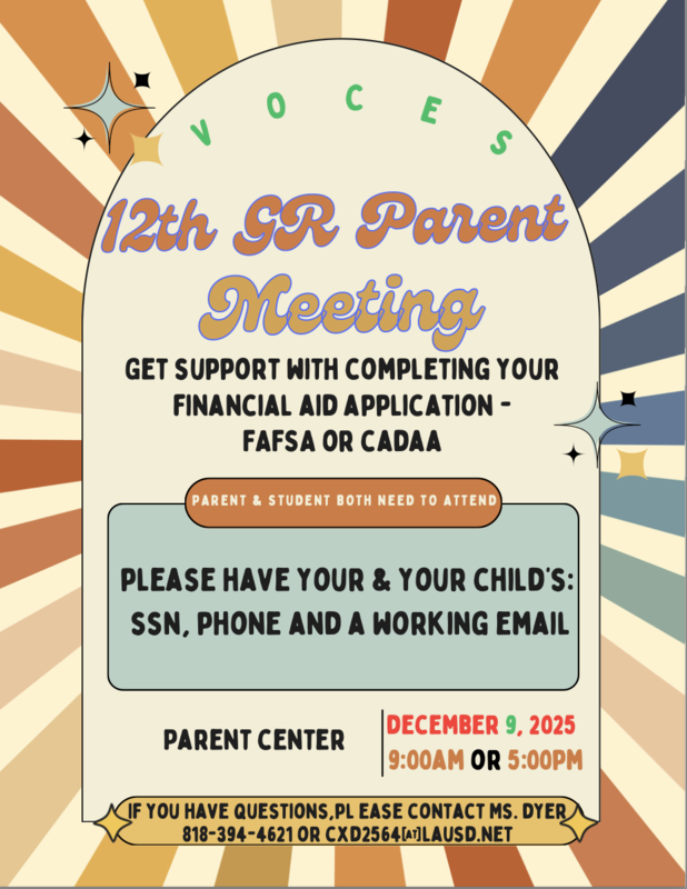 FASFA and CADAA meeting for seniors