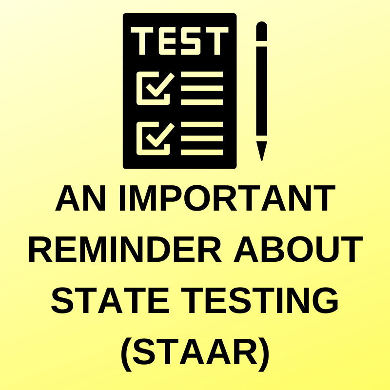 state testing reminder