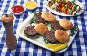 clip art of picnic blanket and burgers representing summer feeding program