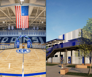 El Rancho High School gym renovation and future science building rendering.