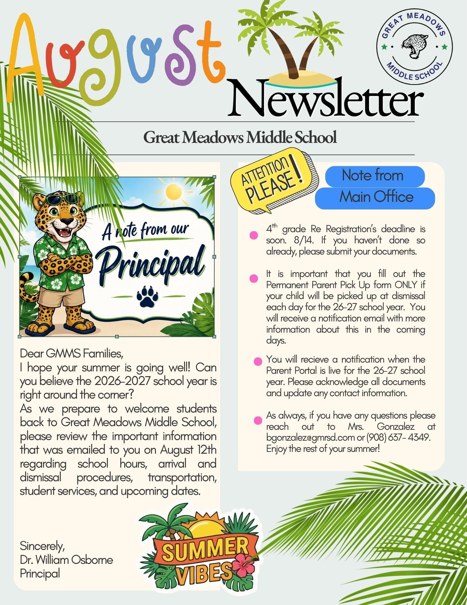 August Newsletter