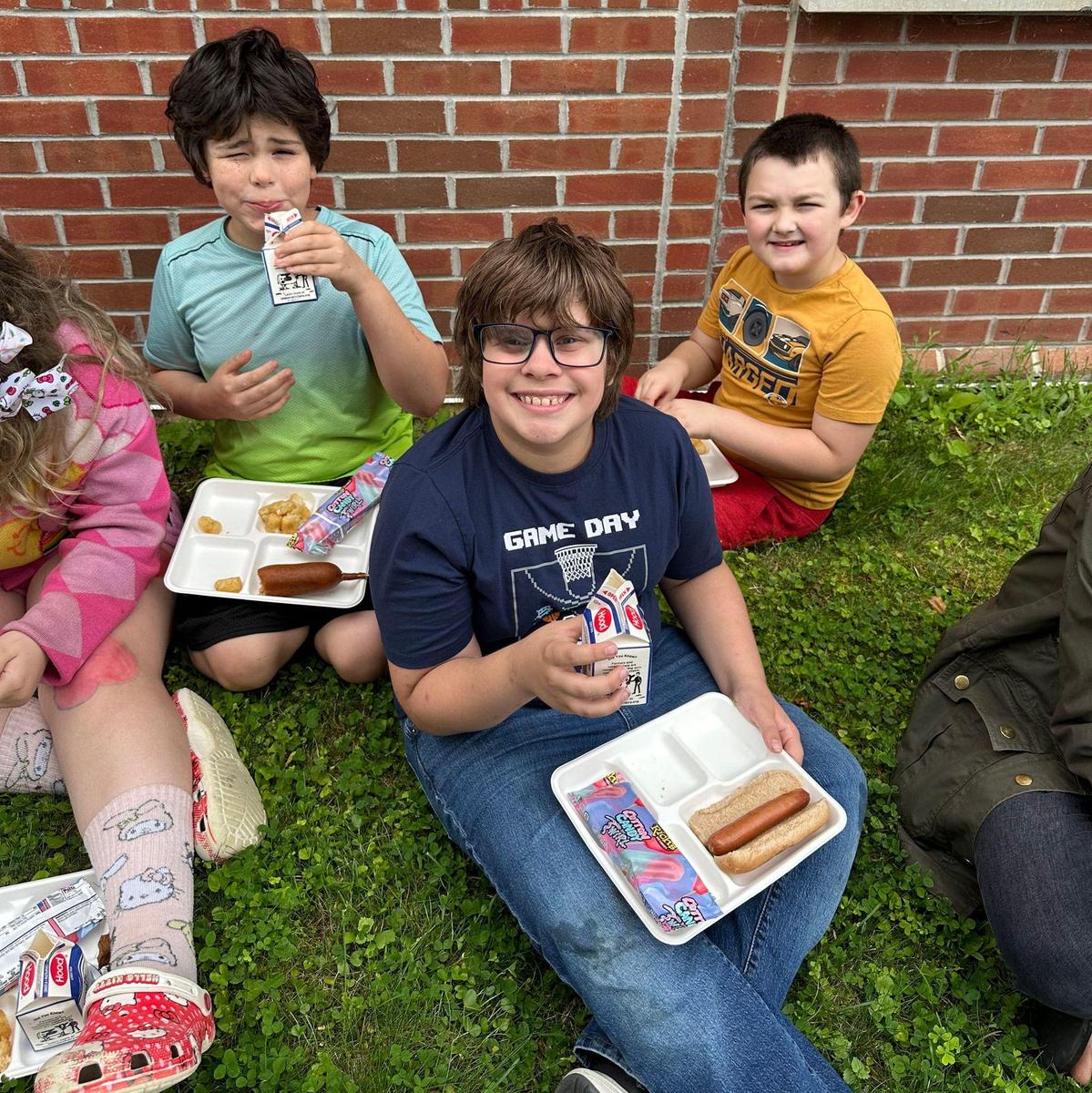students enjoying field day