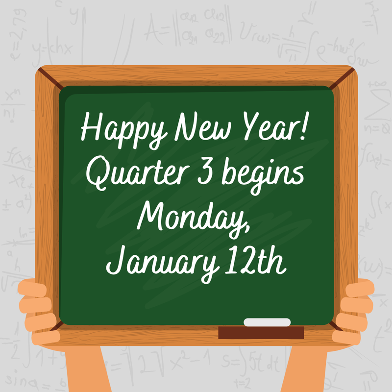 Quarter 3 begins Monday, January 12, 2026