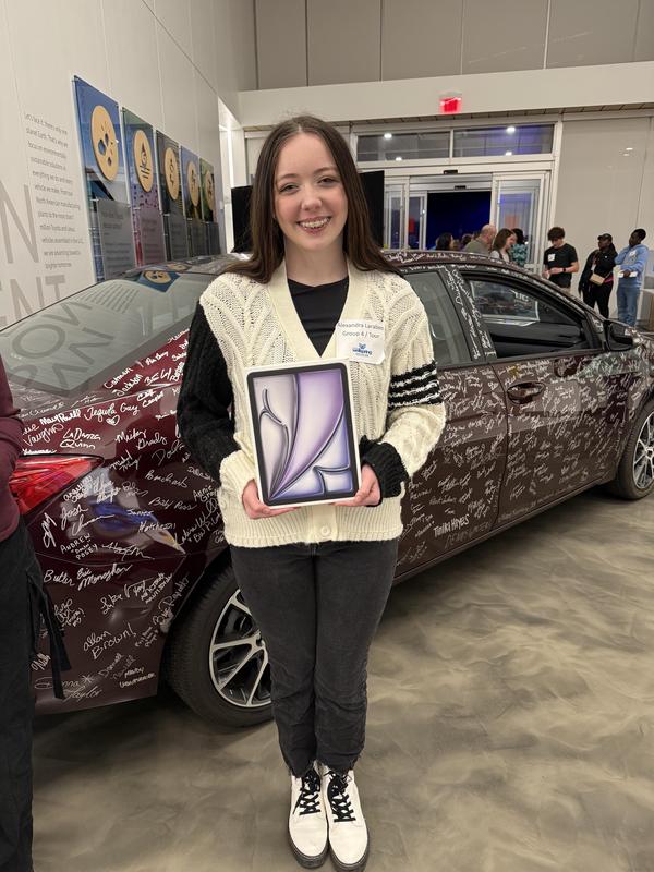 Ali Larabee with her iPad Air