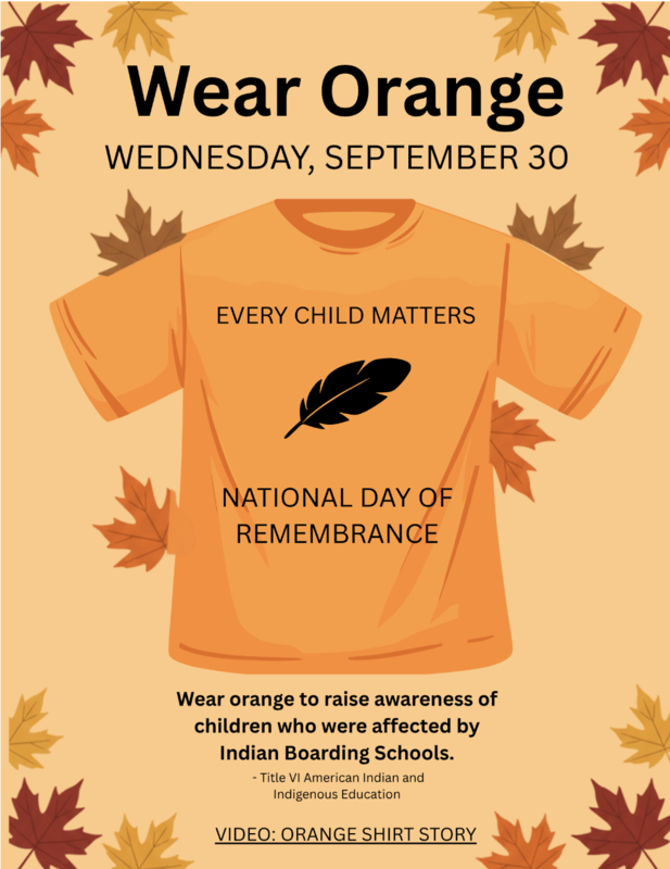 Every Child Matters- National Day of Remembrance- Wear Orange September 30 Featured Photo