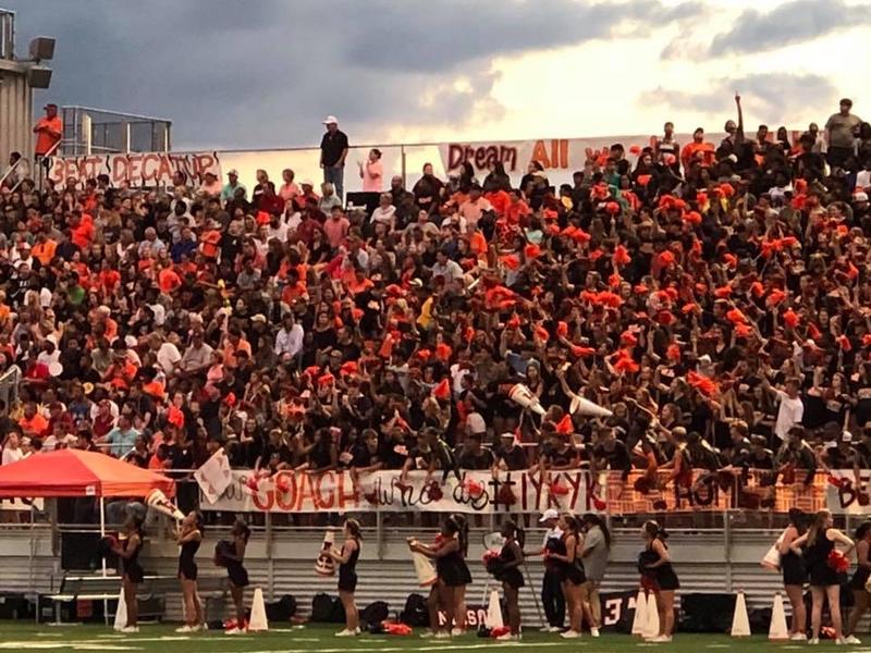 fans in orange and black