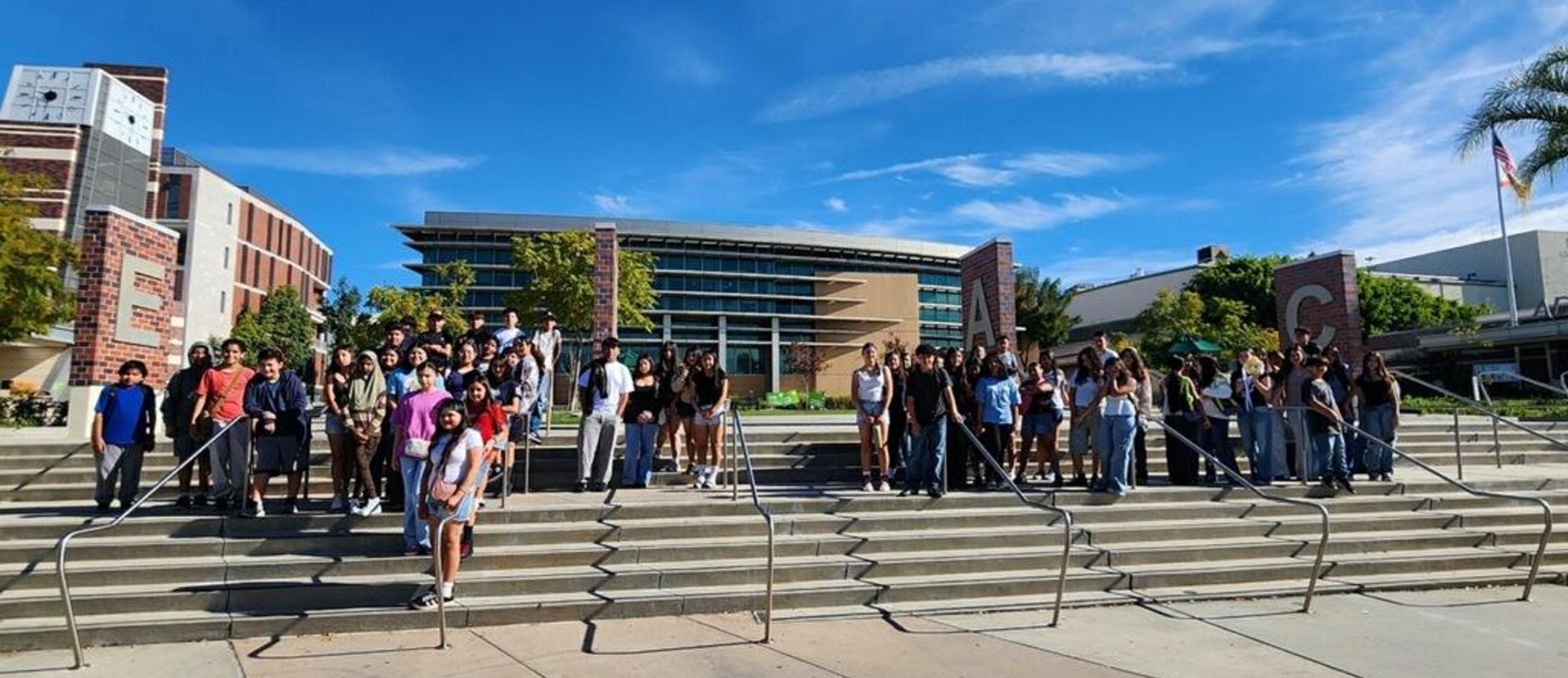 students standing on the steps of ELAC