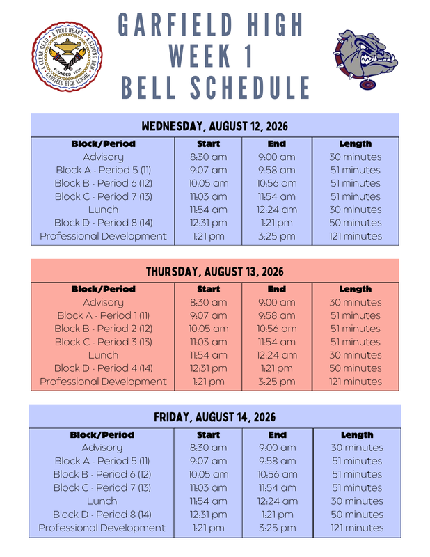 Week 1 Schedule