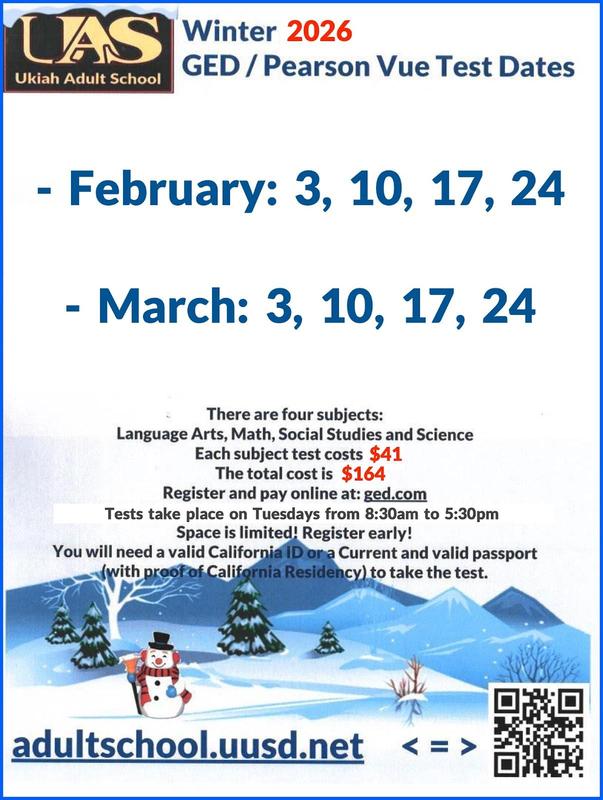 Winter 2026 Testing dates