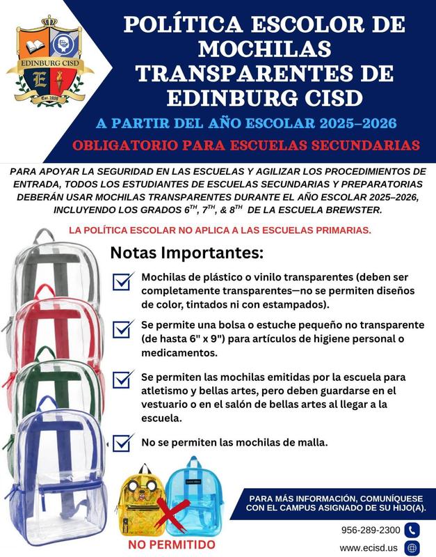 clear backpacks spanish
