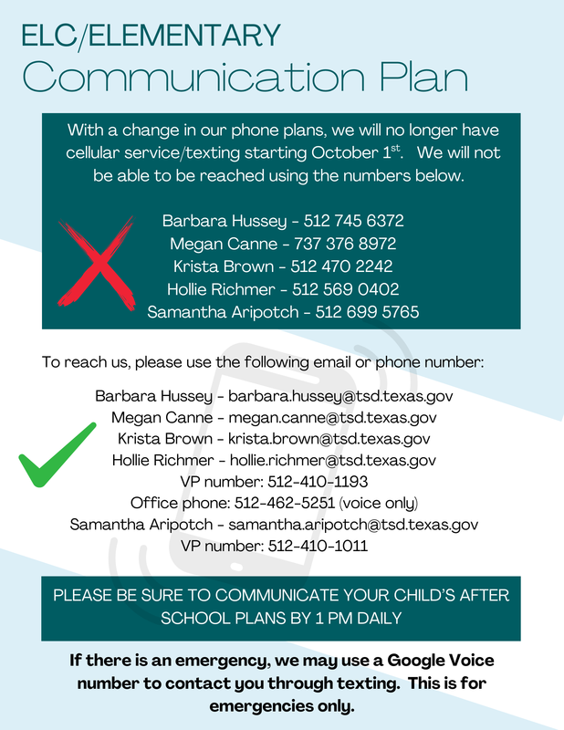 New Communication Plan beginning October 1st