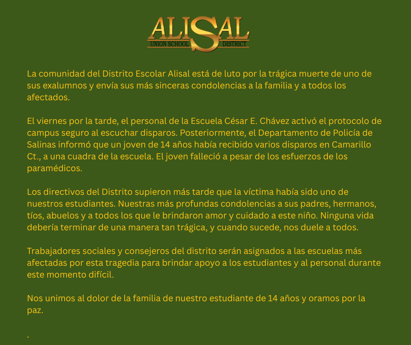 Graphic with message of grief and condolences