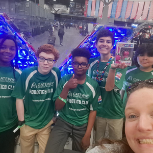 Students posing at VEX as a team