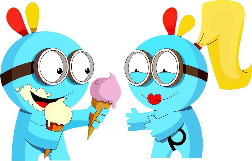 sharing an ice cream cone