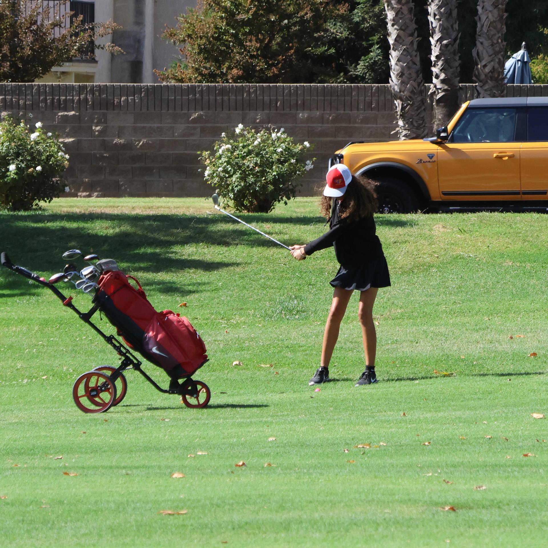 Girls golfers in action at the championships