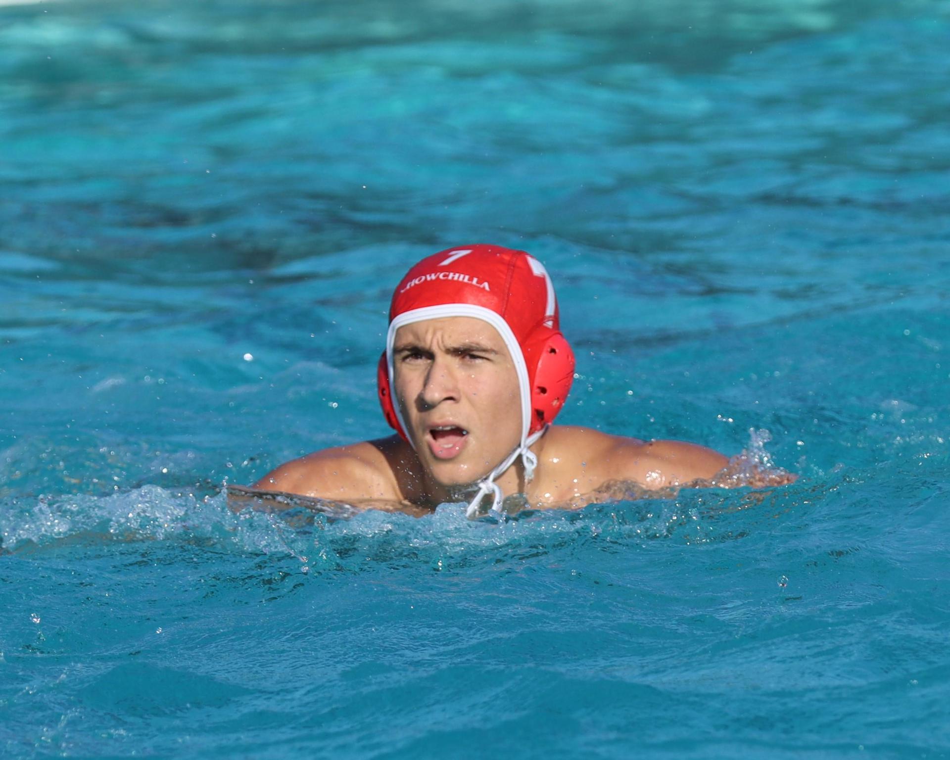 Boys playing water polo against Yosemite
