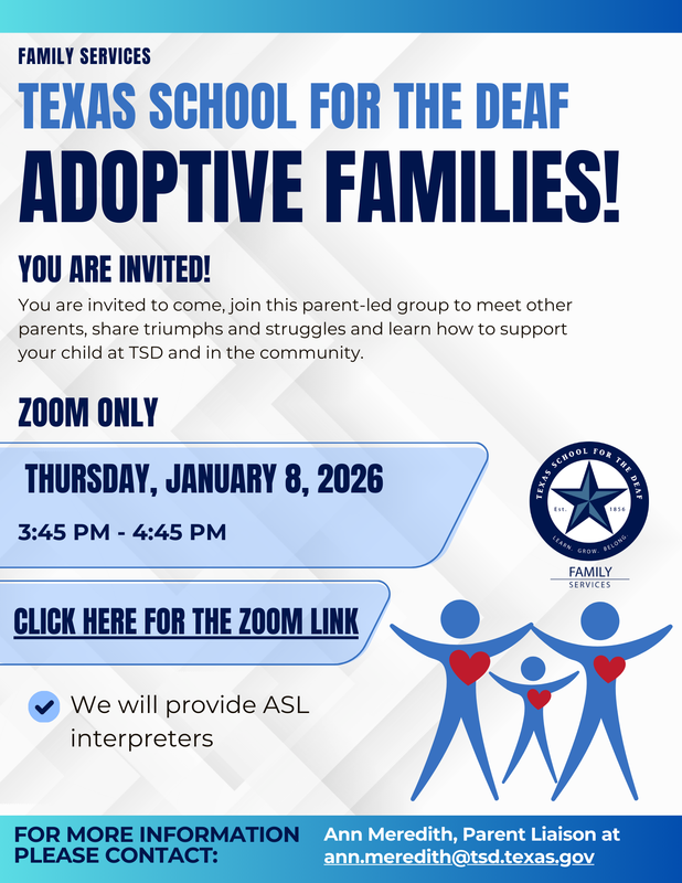 Texas School for the Deaf Hosts Virtual Support Group for Adoptive Families