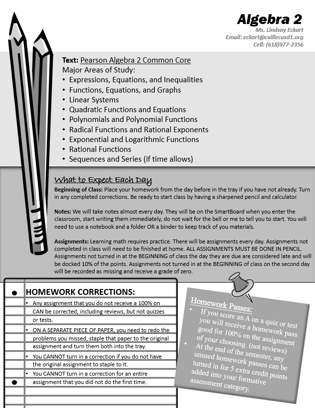 Algebra II Lindsay Eckart Coulterville CUSD 1