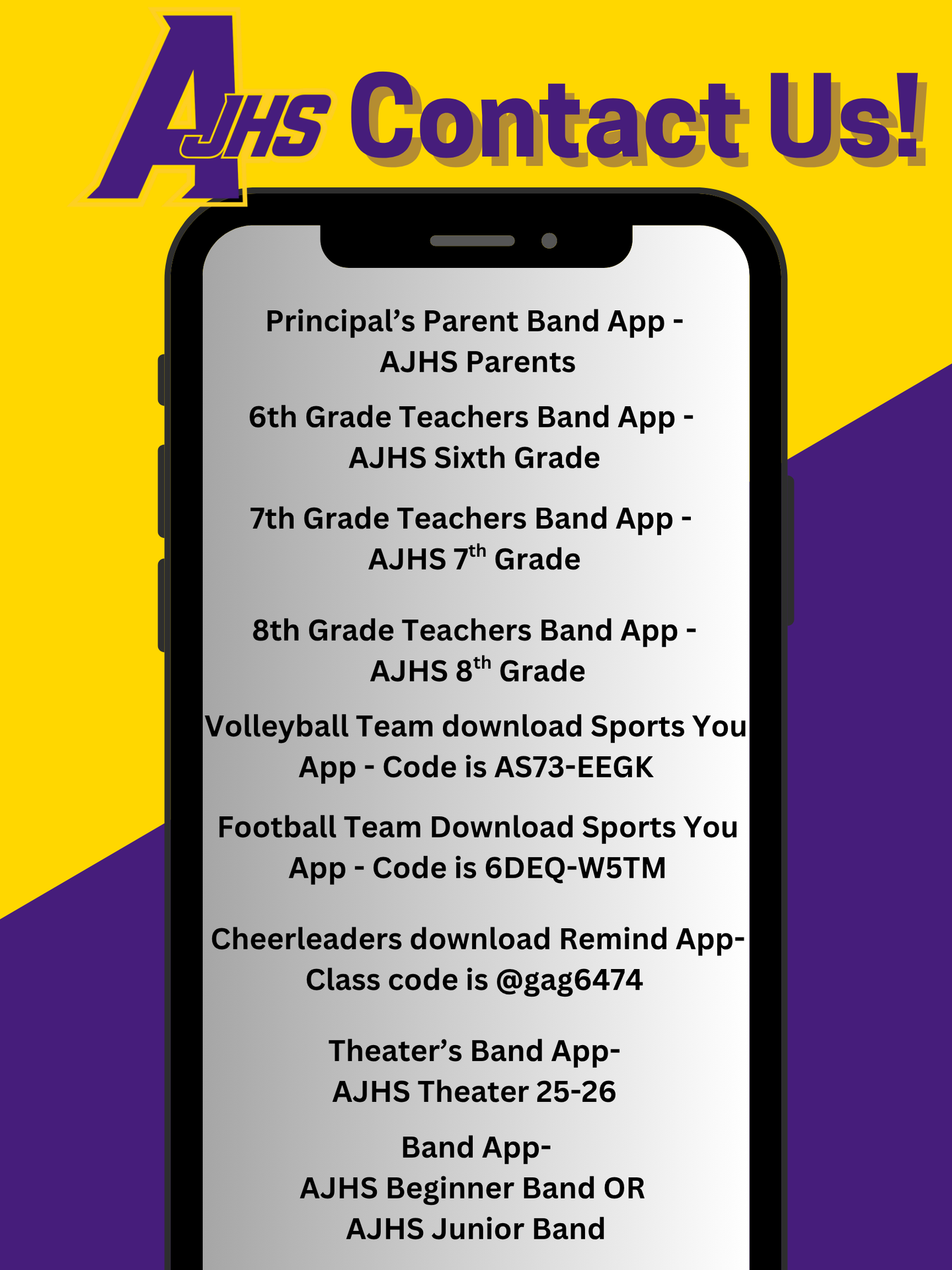 Ways to Contact AJHS