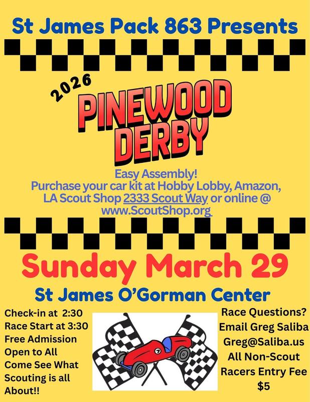 Pinewood Derby - St. James Pack 863 Featured Photo