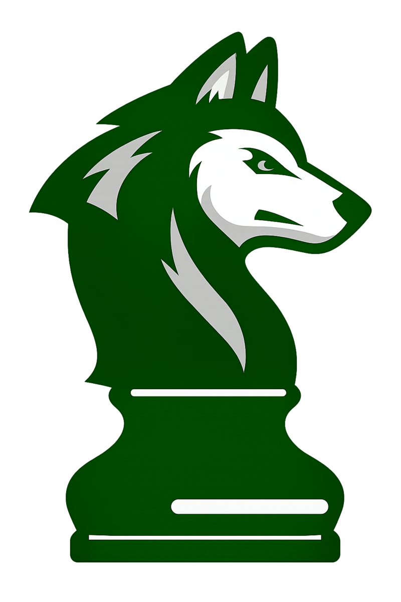 Chess Piece with Nathan Hale Husky logo as head.