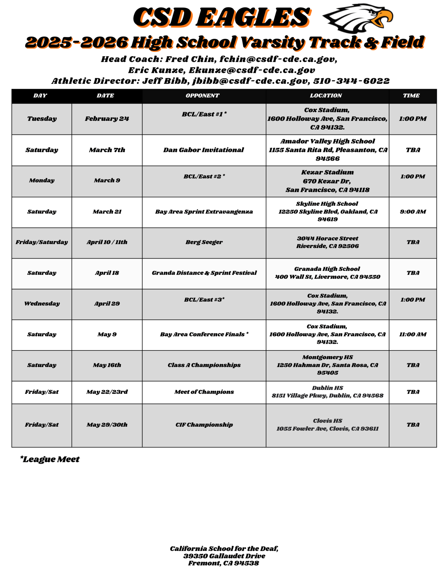 Varsity Track & Field