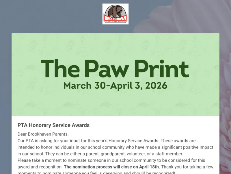 The Paw Print: Week of March 30th