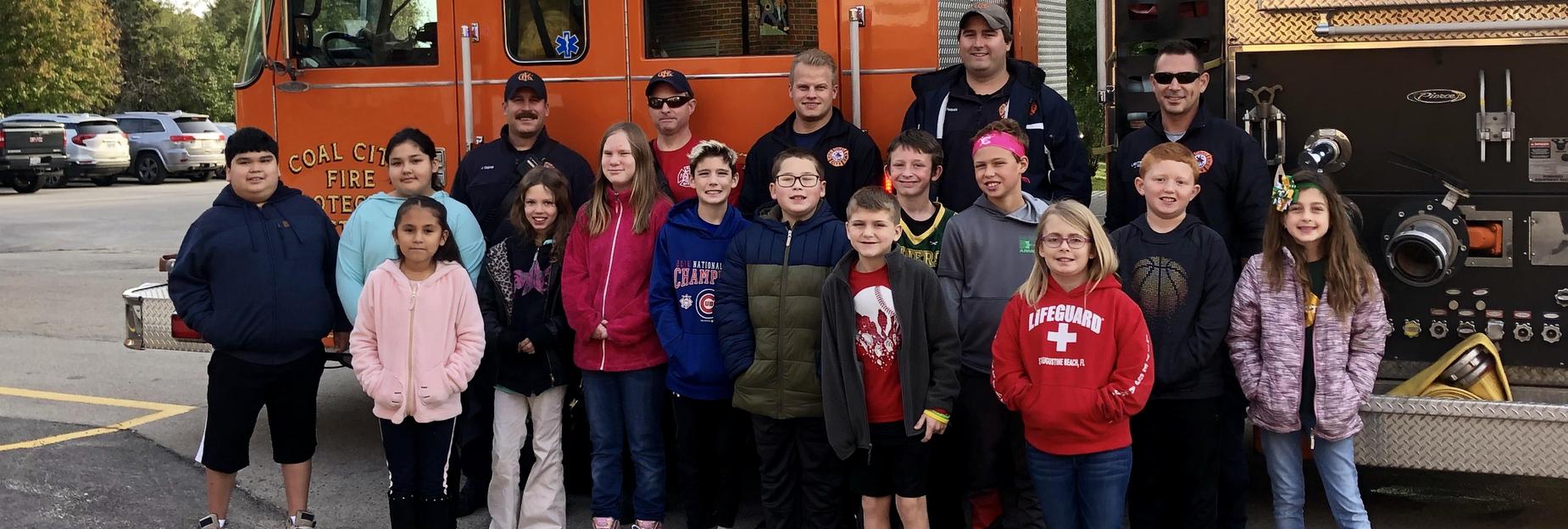 Group at the firehouse