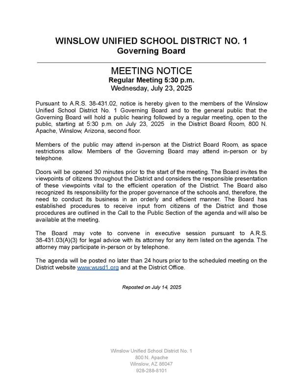 The next Governing Board meeting is July 23, 2025. Featured Photo