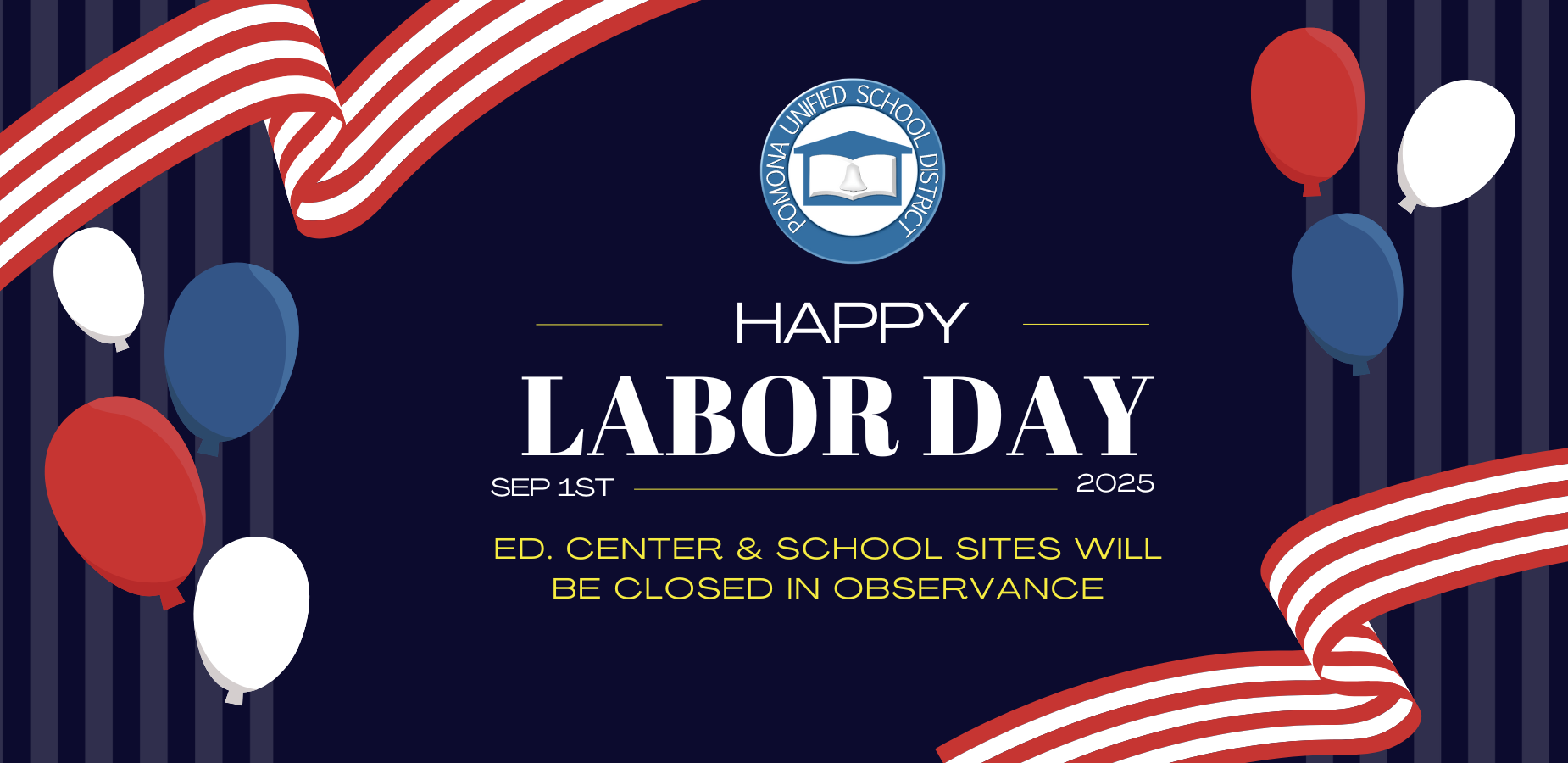 Infographic banner for Labor Day. Banner is on homepage of website. September 1, 2025