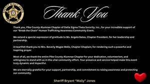 Sheriff Bryant "Wally" Jones and Delta Sigma Theta Sorority, Inc. Pike County Alumnae Chapter
