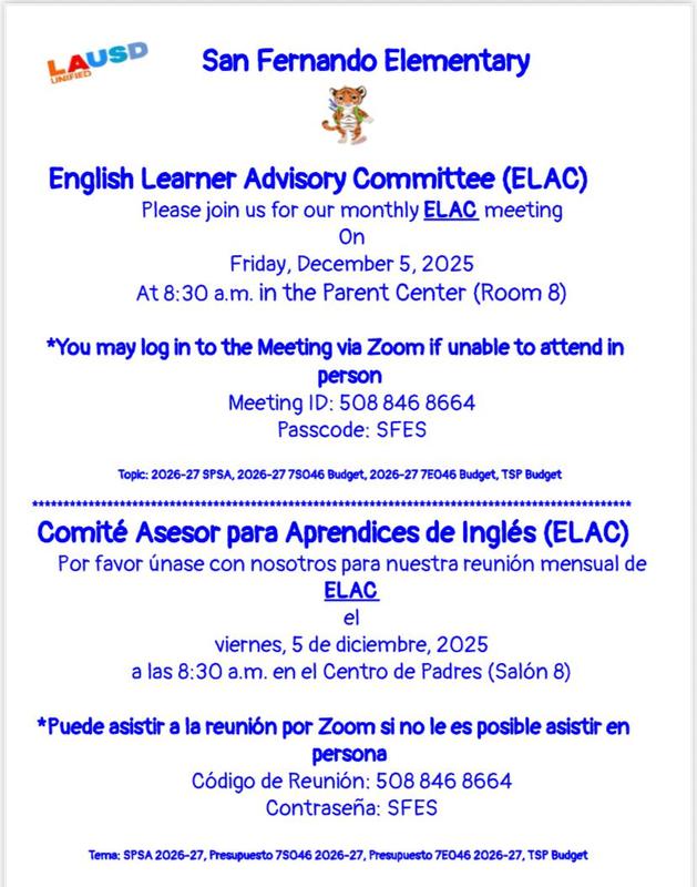 ELAC MEETING