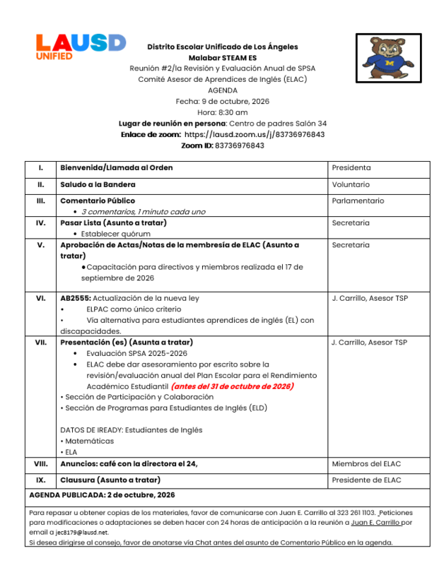 AGENDA
