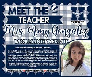 Welcome Amy Gonzalez to our staff.