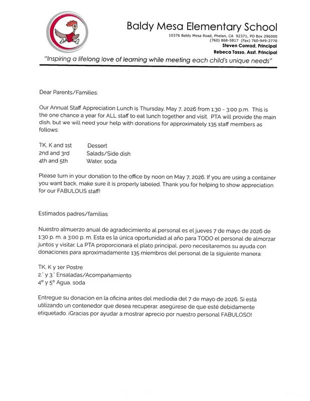 Annual Staff Appreciation Lunch   /   Almuerzo Anual de Agradecimiento al Personal Featured Photo