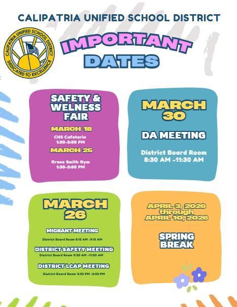 March District Meetings Flyer