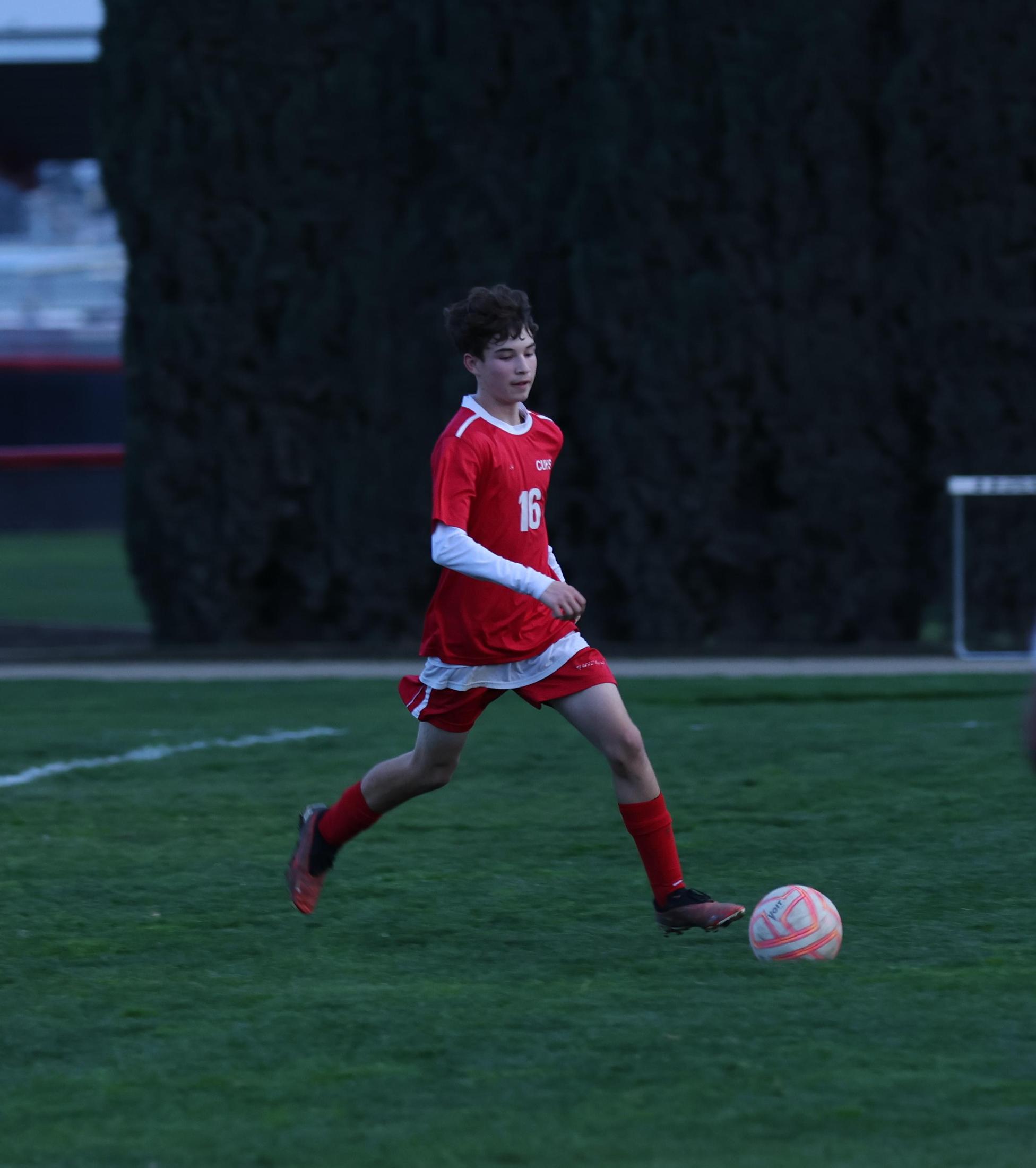 junior varsity boys playing soccer against washington union