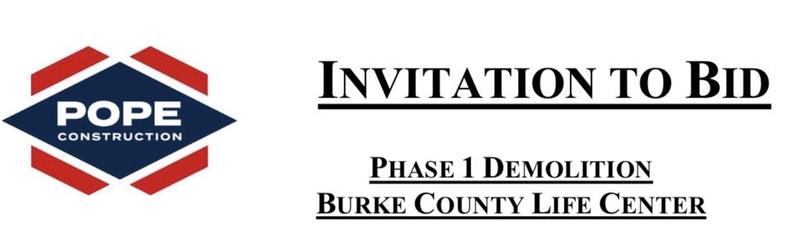 pope construction logo, invitation to bid