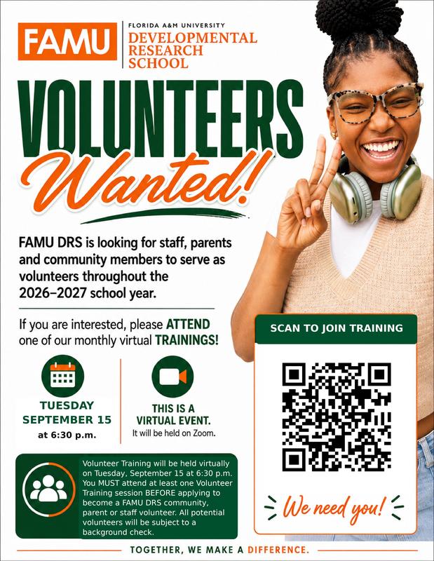 FAMU DRS Is Seeking Volunteers! Featured Photo