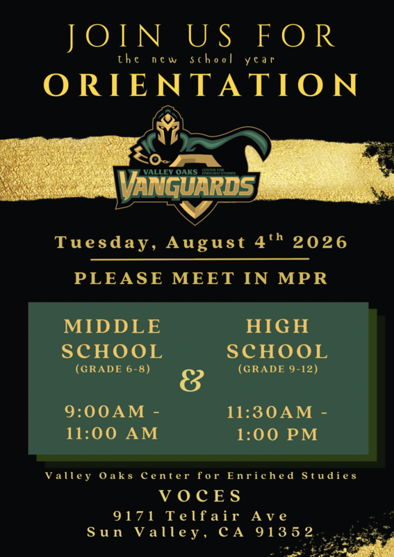 MS and HS orientation dates